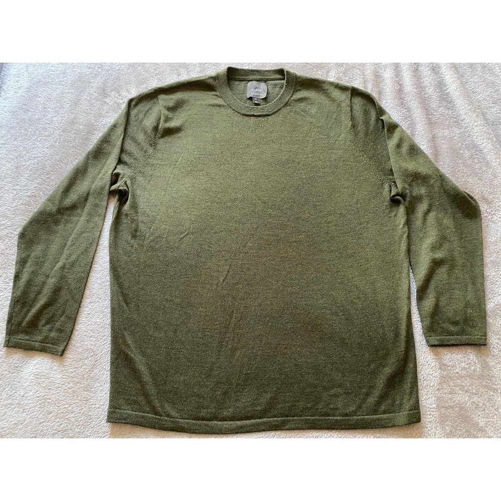 MW 01.ALGO Merino Wool Crew Neck Sweater XXL Green Lightweight Soft Men s6